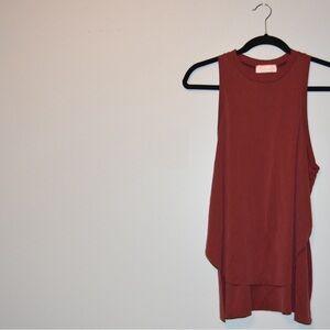 Blush Red Asymmetrical Tank Top